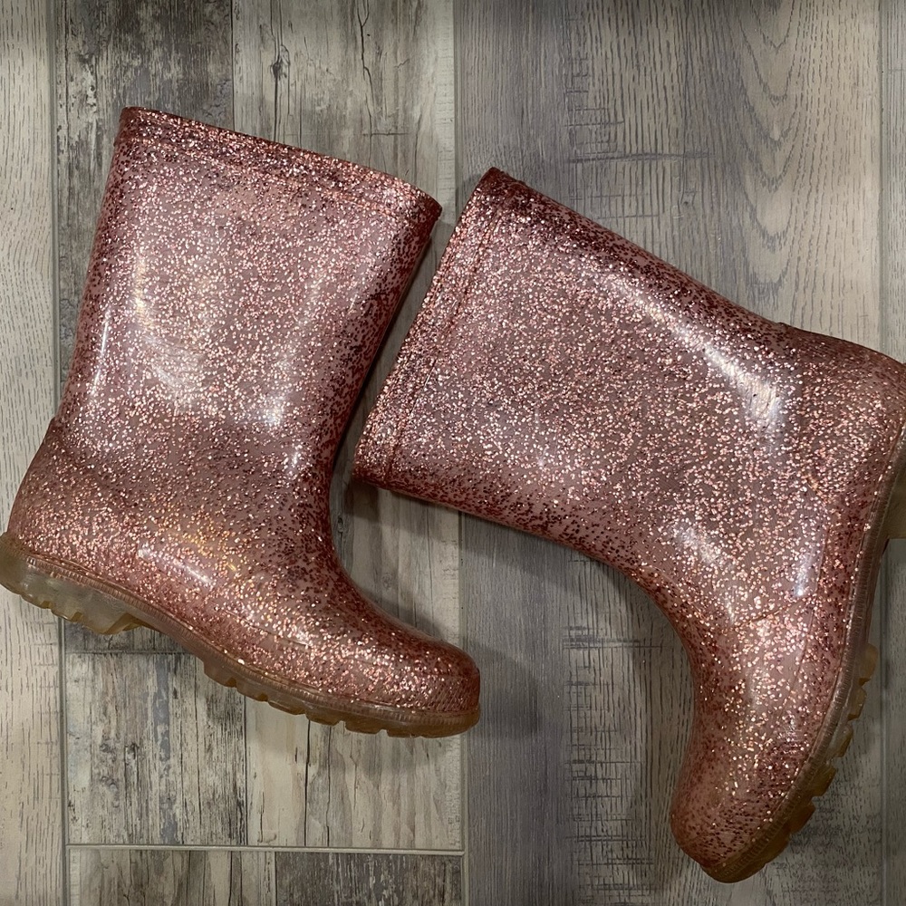 Light Up Sole Rain Boots pink glitter